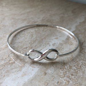 Inspirational Sterling Silver Infinity Bangle Bracelet